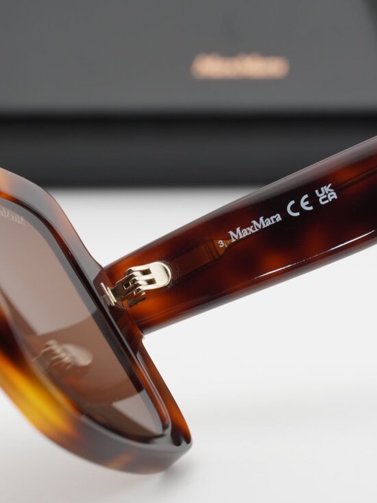 Max Mara ERNEST MM0088 52E Square Sunglasses - Havana / Brown main image 9